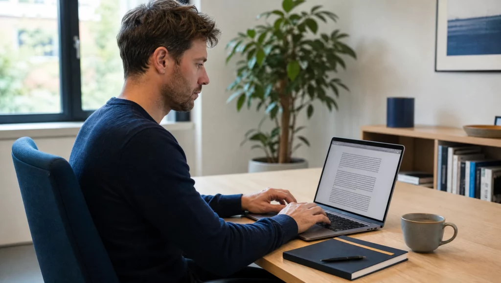 Twee laptopschermen naast elkaar tonen ChatGPT en Claude in een professioneel Antwerps kantoor